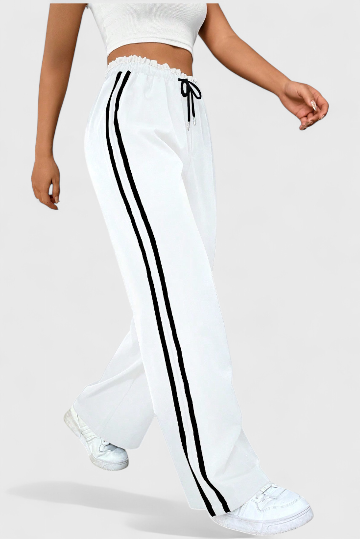ALANYS | Pantalón Deportivo de Pierna Ancha con Detalle Lateral