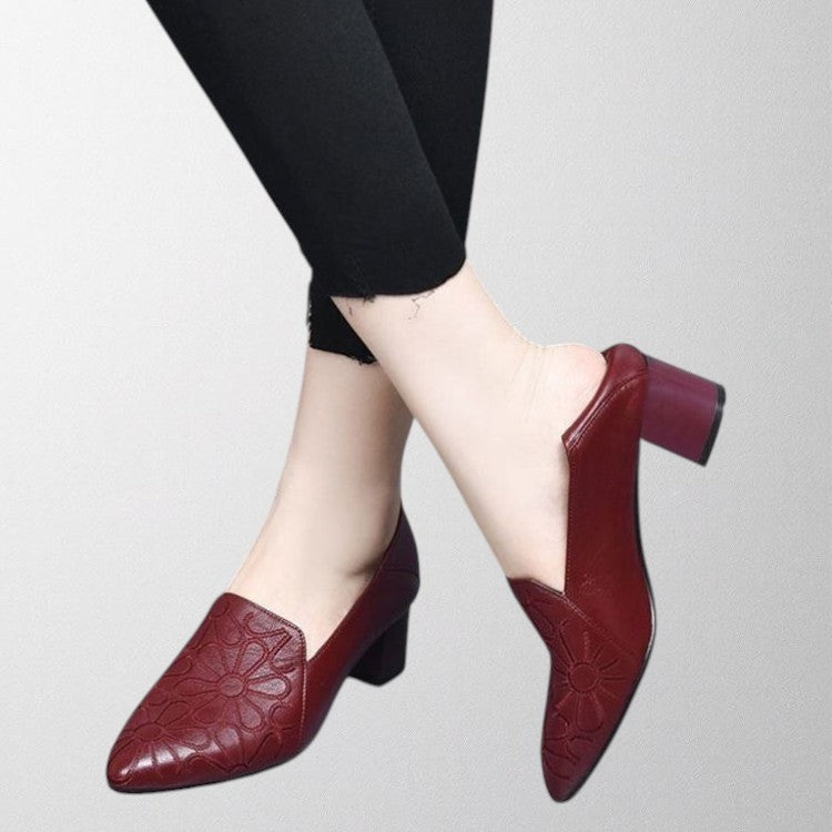 OLIVIA™ | Zapatos bordados de cuero vegano