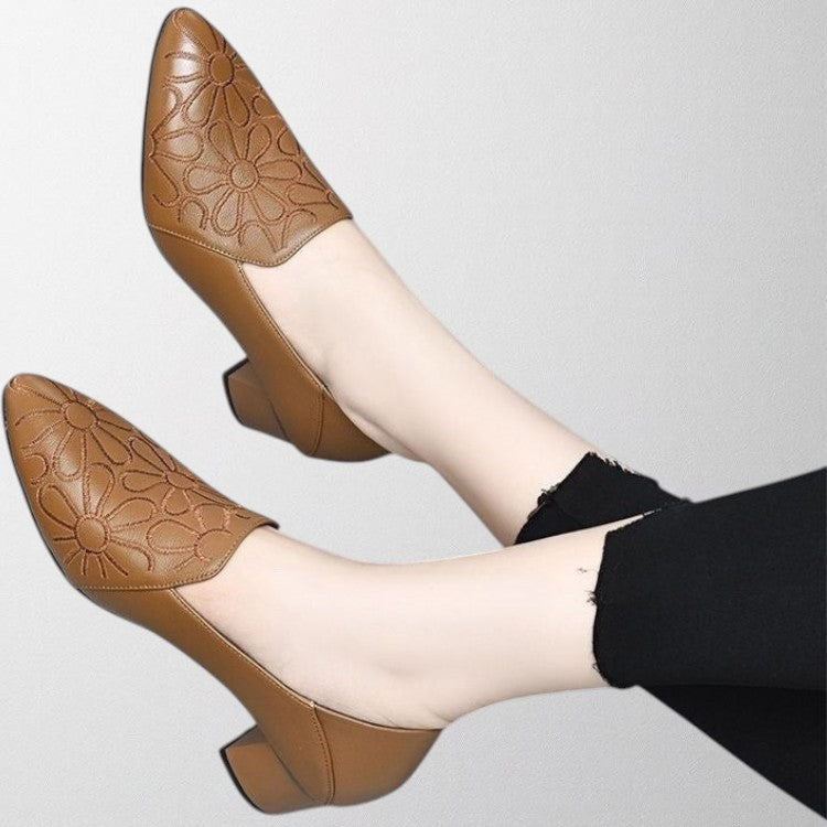 OLIVIA™ | Zapatos bordados de cuero vegano