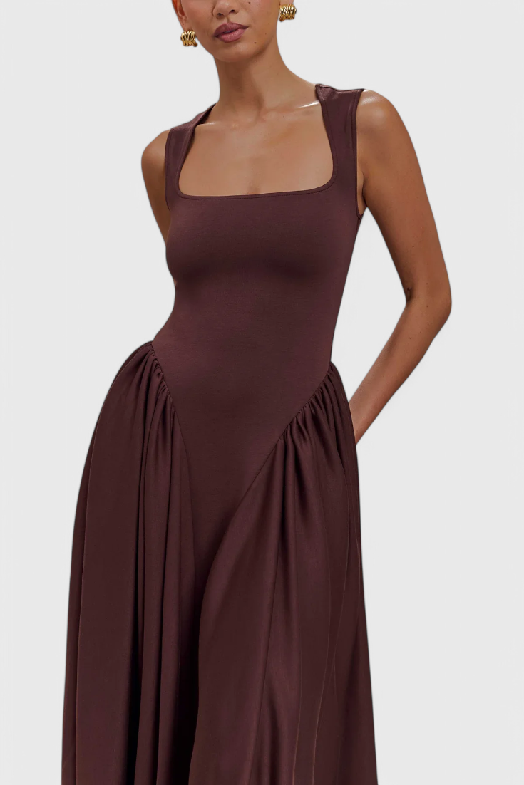 VERONA | Vestido Midi con Escote Cuadrado