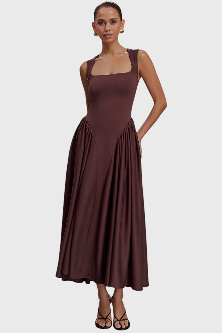 VERONA | Vestido Midi con Escote Cuadrado
