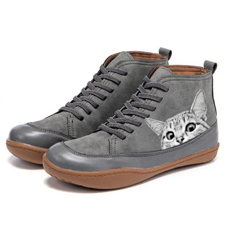 Mia - Botines de Piel para Amantes de los Gatos