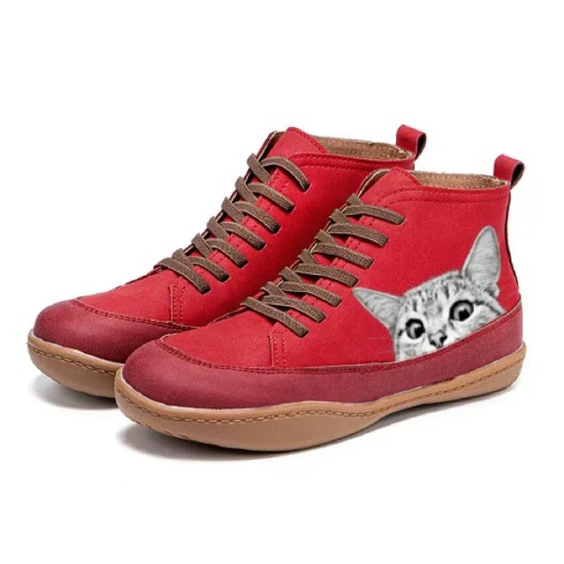 Mia - Botines de Piel para Amantes de los Gatos