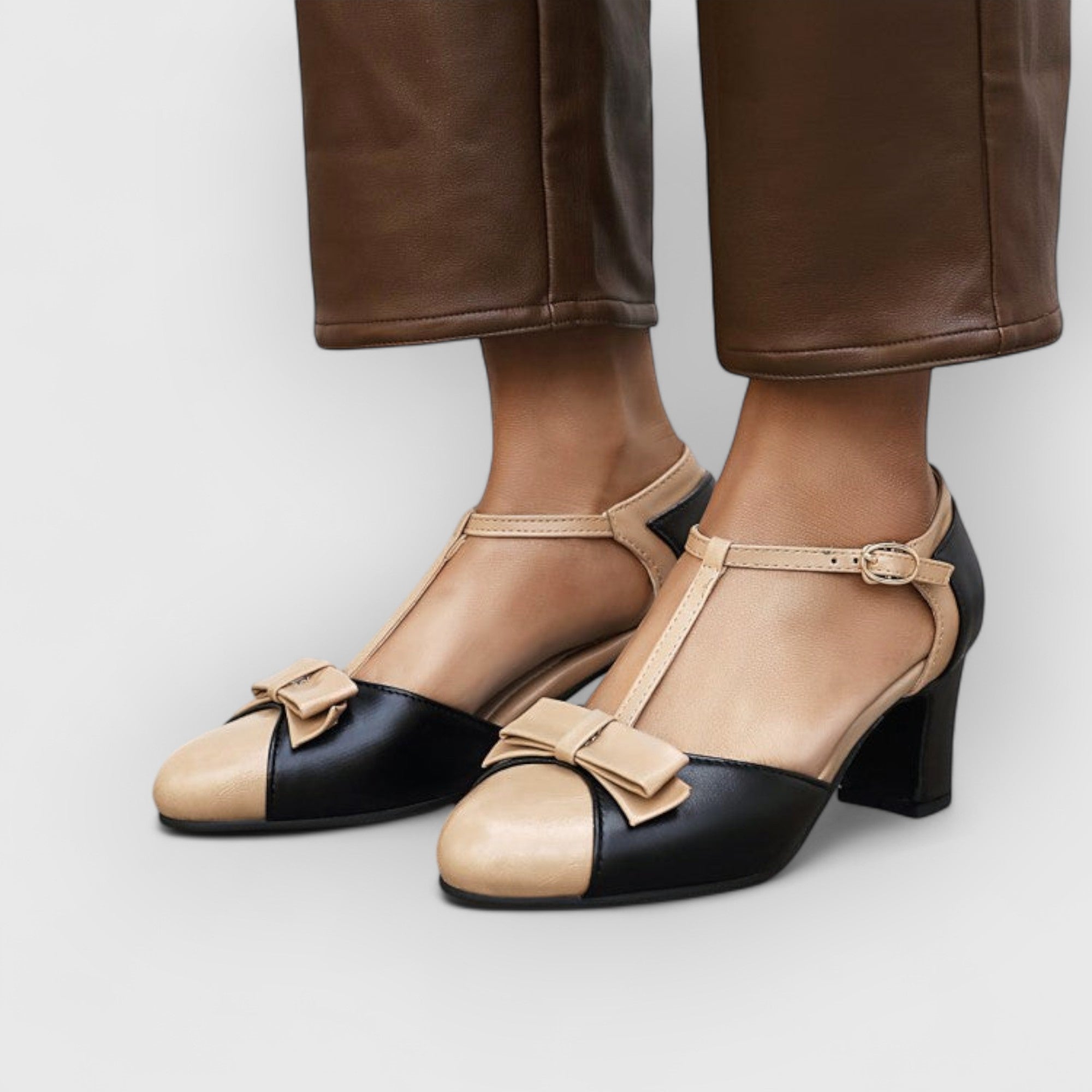 NANCY | Tacones Vintage Ortopédicos con Lazo