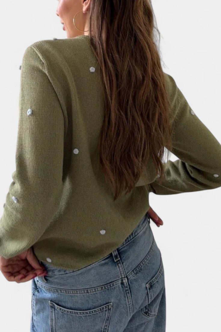 KEELY | Cardigan Floral de Punto 3D