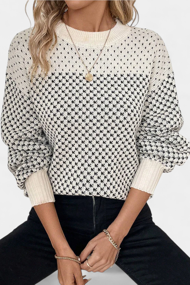 RACHAEL | JERSEY DE CUELLO REDONDO EN BLOQUES DE COLOR