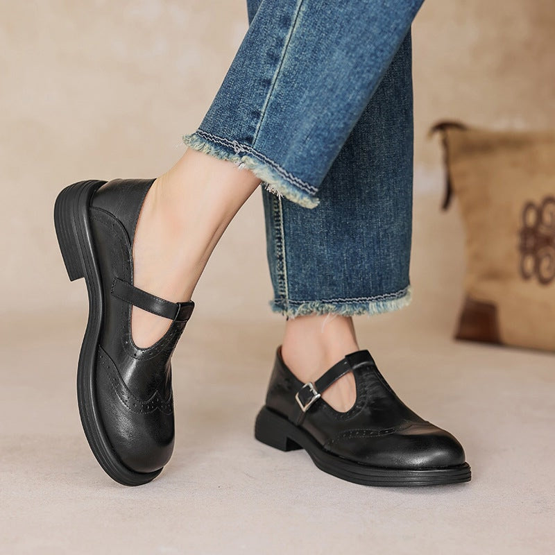 VELDA | Elegantes Mary Janes de Cuero