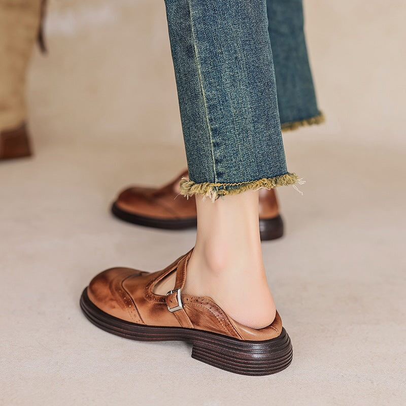 VELDA | Elegantes Mary Janes de Cuero