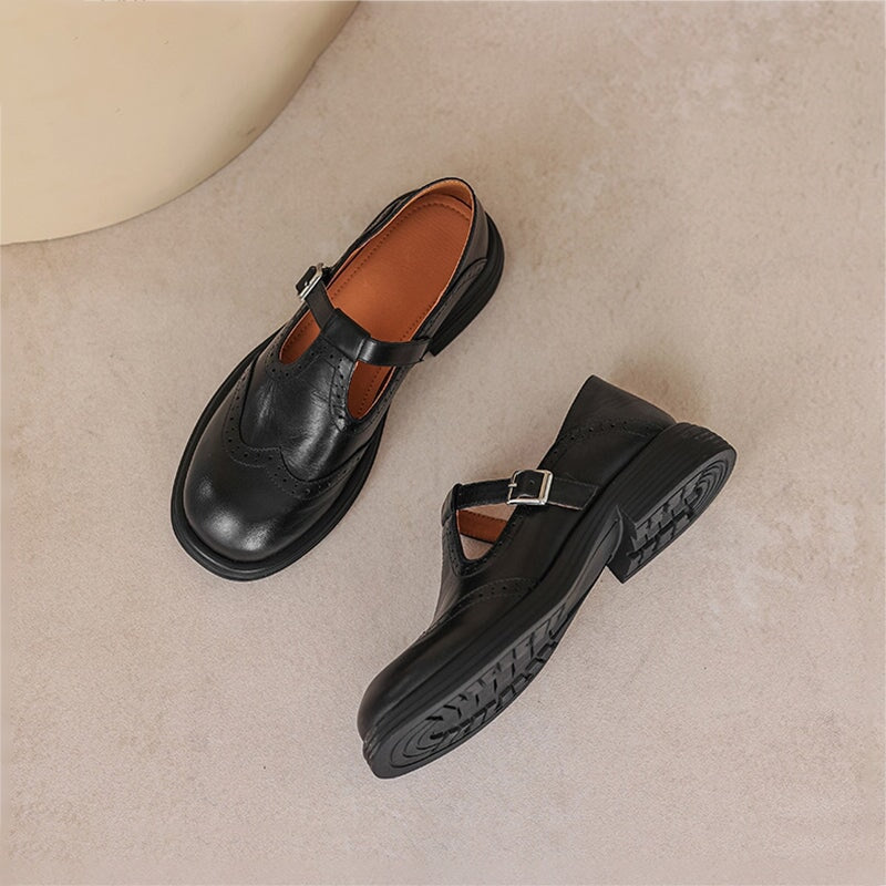 VELDA | Elegantes Mary Janes de Cuero
