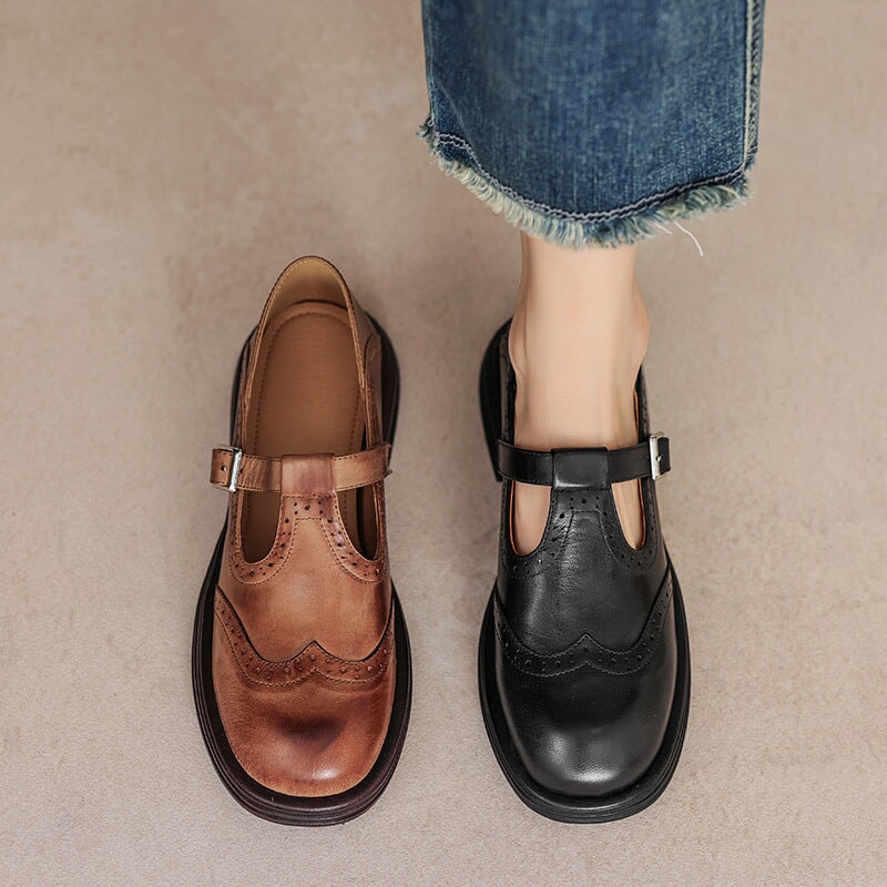VELDA | Elegantes Mary Janes de Cuero