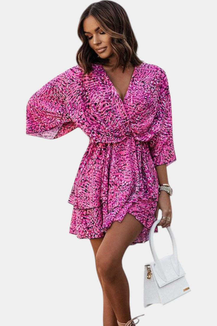 ELIZA | Vestido Mini con Nudo Frontal y Volantes