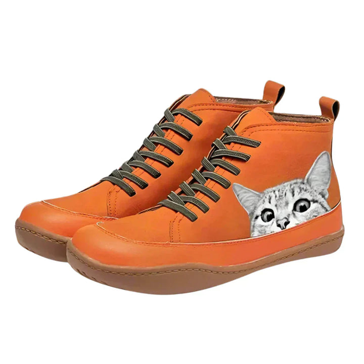 Mia - Botines de Piel para Amantes de los Gatos
