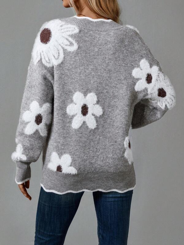 INÉS™ | Suéter chic de mujer con estampado floral