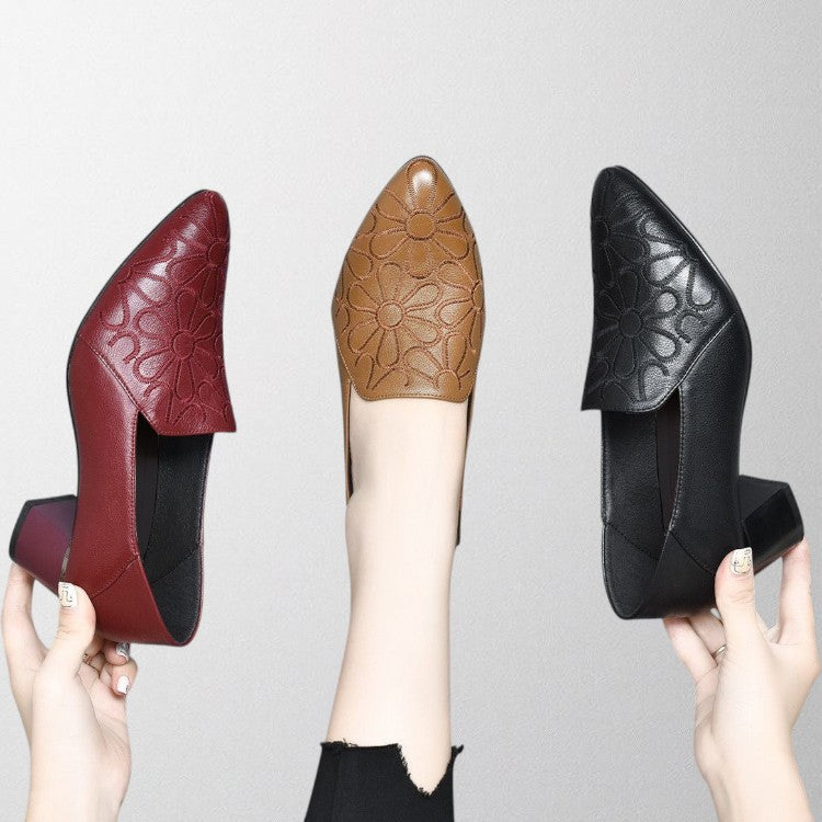 OLIVIA™ | Zapatos bordados de cuero vegano