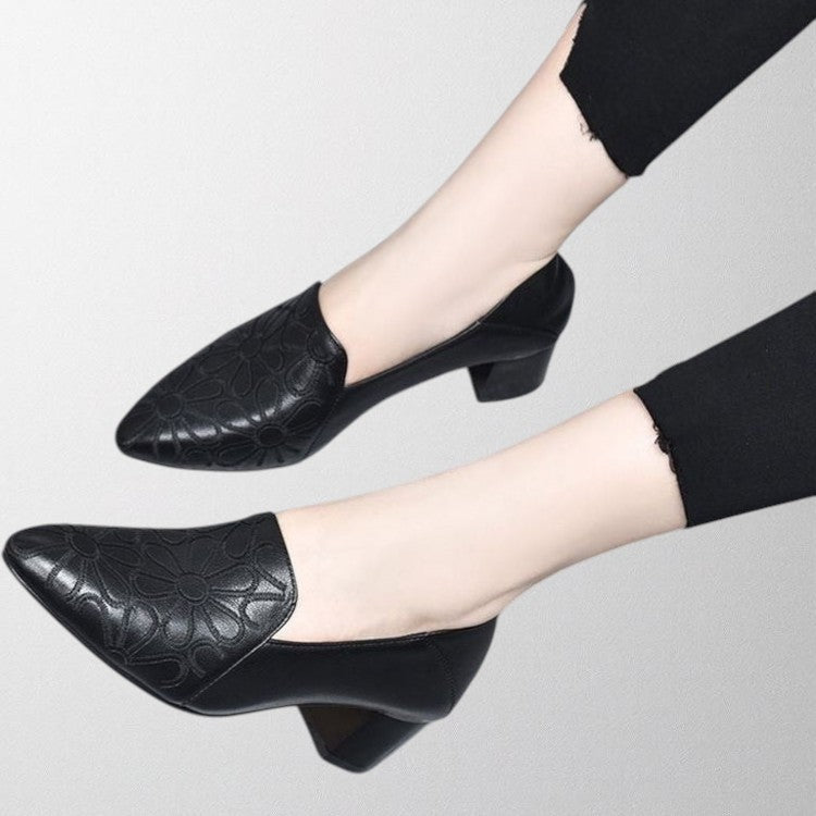 OLIVIA™ | Zapatos bordados de cuero vegano
