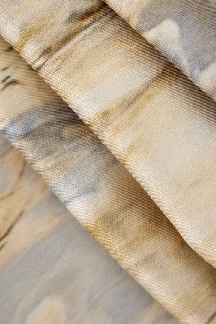 INNA | Pantalones Rectos de Cintura Alta con Estampado de Mármol