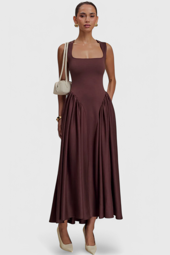 VERONA | Vestido Midi con Escote Cuadrado