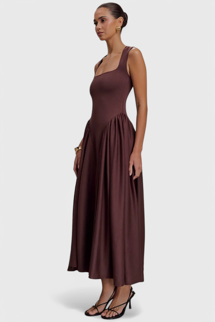VERONA | Vestido Midi con Escote Cuadrado