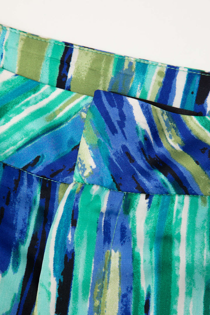 INNA | Pantalones Rectos de Cintura Alta con Estampado de Mármol