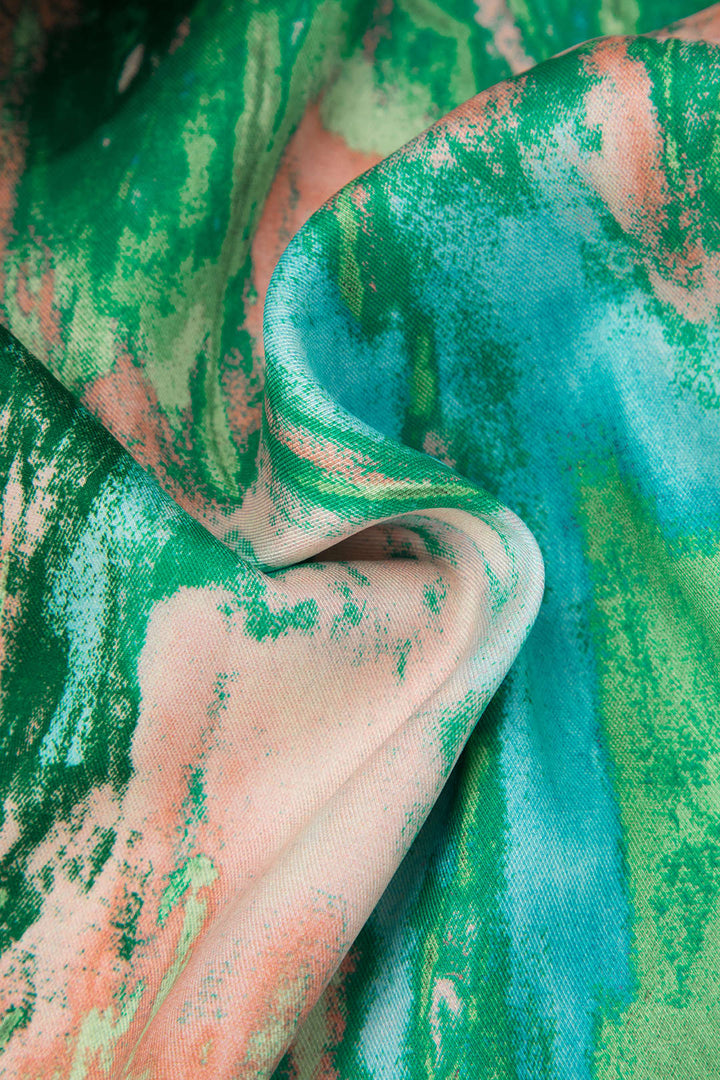 INNA | Pantalones Rectos de Cintura Alta con Estampado de Mármol