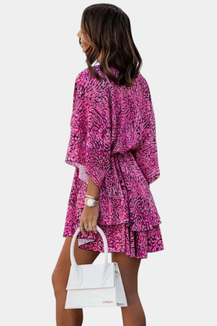 ELIZA | Vestido Mini con Nudo Frontal y Volantes