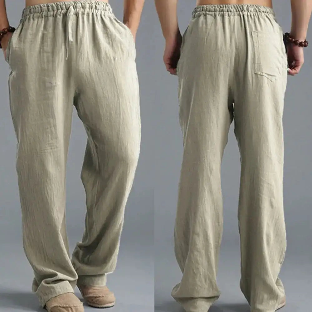 Ceuta | Pantalones de Lino Holgados con Cintura Ajustable