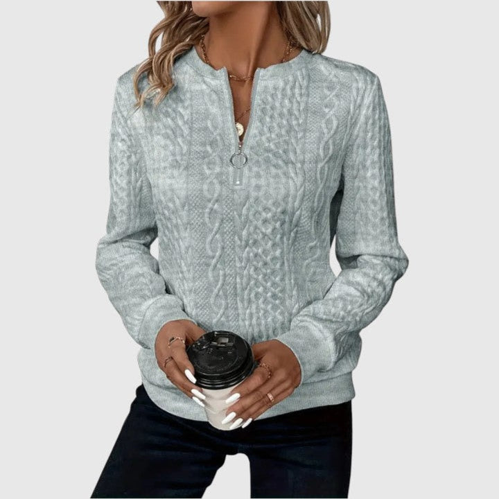 AMALIE | Jersey de punto con cremallera suave.