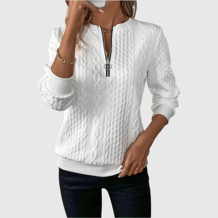 AMALIE | Jersey de punto con cremallera suave.