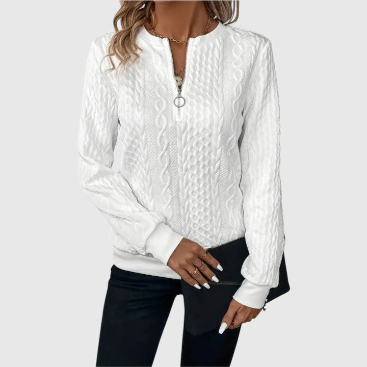 AMALIE | Jersey de punto con cremallera suave.