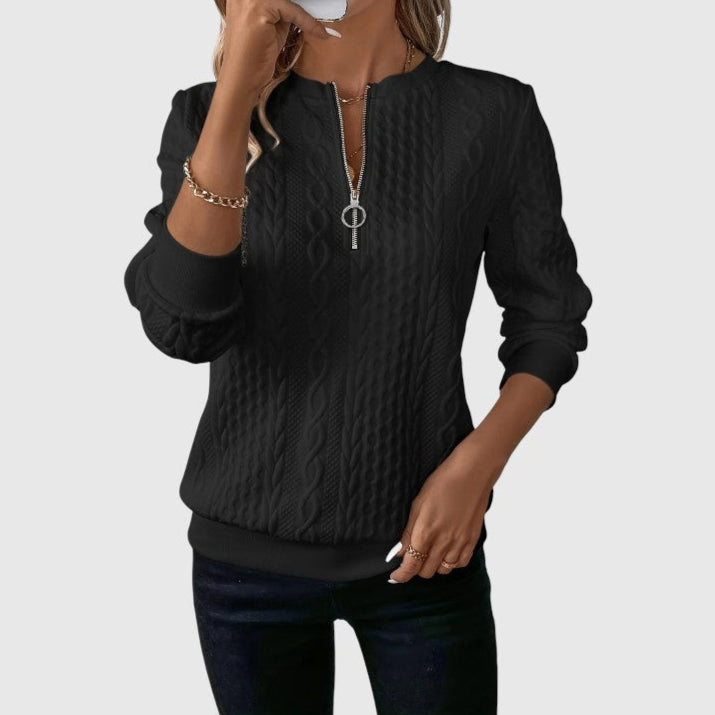 AMALIE | Jersey de punto con cremallera suave.