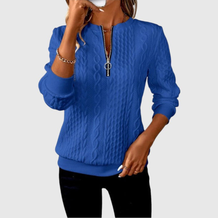 AMALIE | Jersey de punto con cremallera suave.