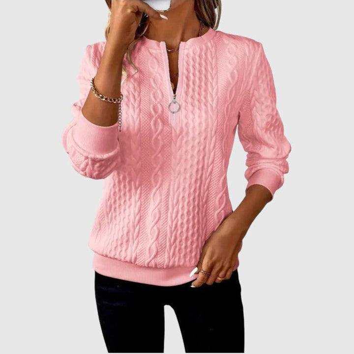 AMALIE | Jersey de punto con cremallera suave.