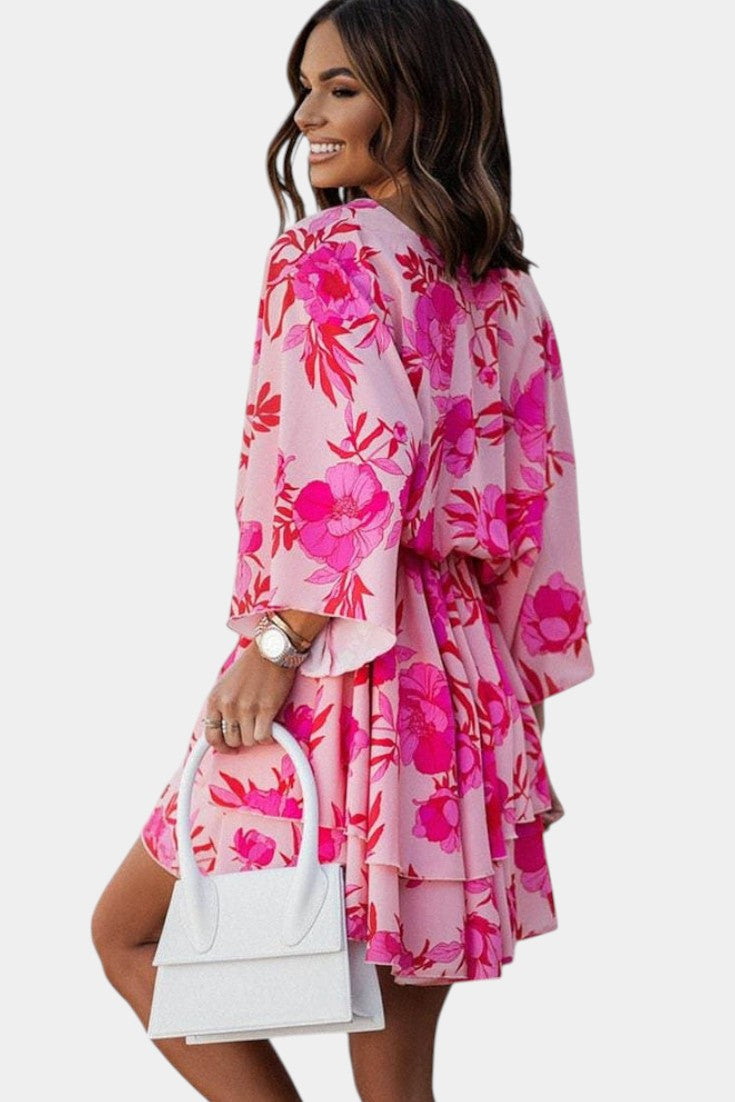 ELIZA | Vestido Mini con Nudo Frontal y Volantes