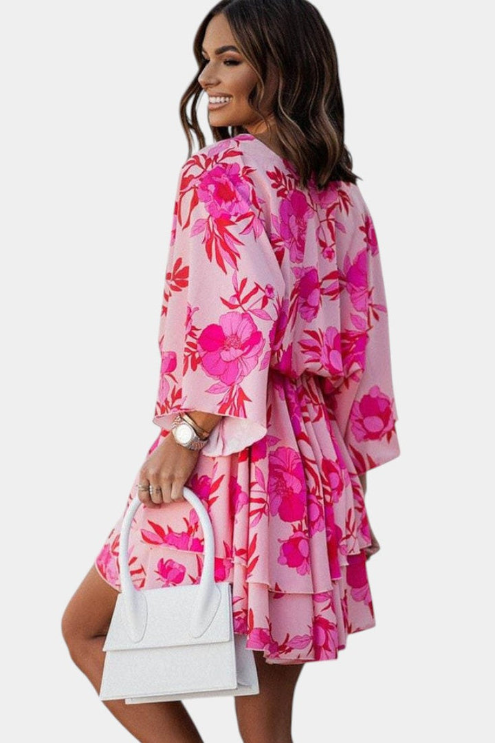 ELIZA | Vestido Mini con Nudo Frontal y Volantes