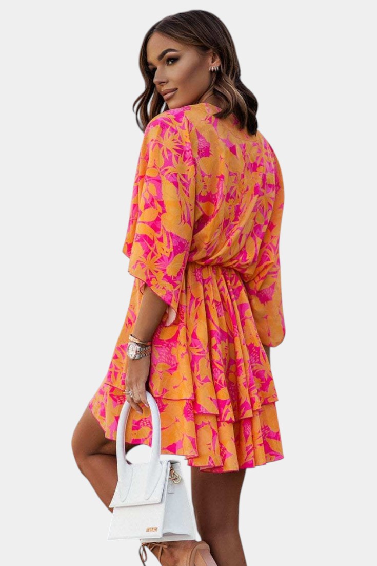 ELIZA | Vestido Mini con Nudo Frontal y Volantes