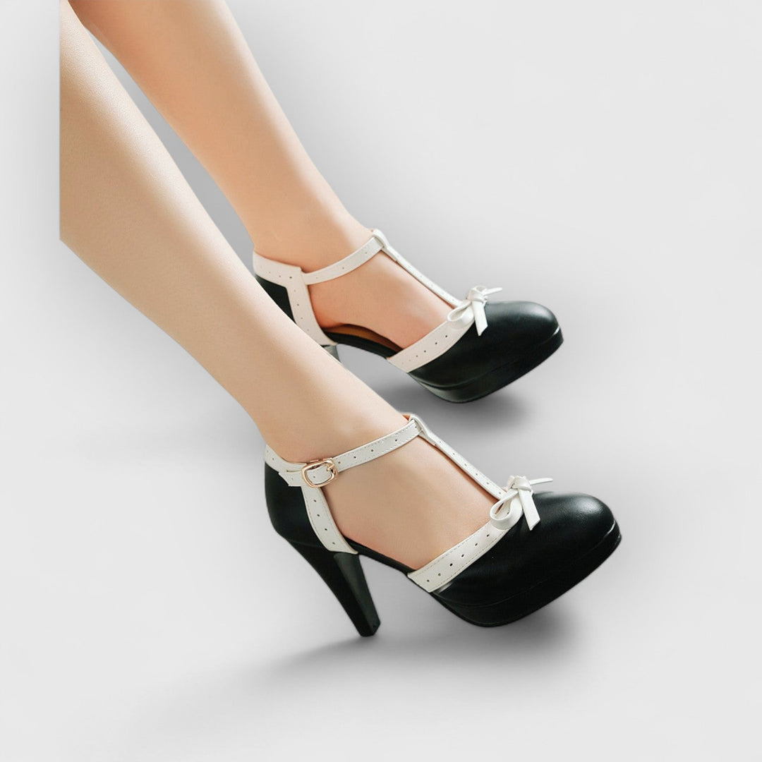 Nueva | Tacones Retro Ortopédicos con Lazo