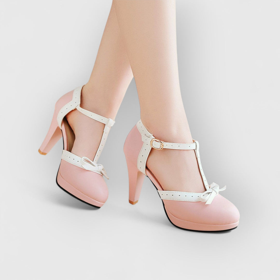 Nueva | Tacones Retro Ortopédicos con Lazo