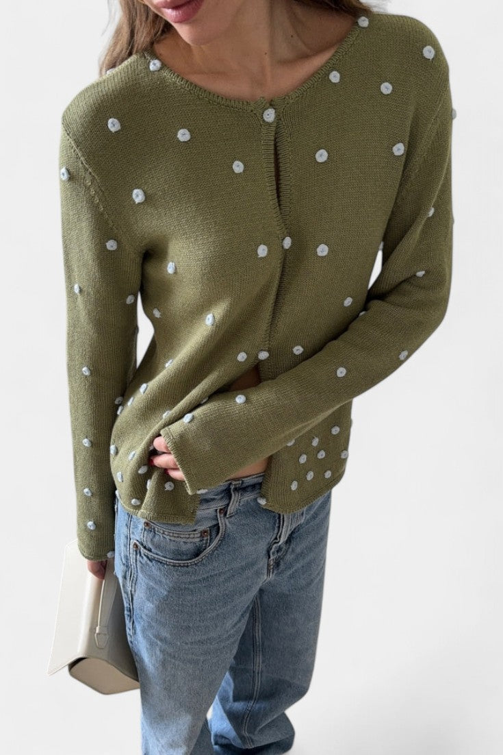 KEELY | Cardigan Floral de Punto 3D