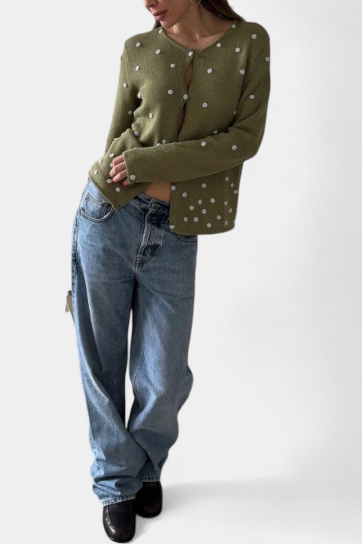 KEELY | Cardigan Floral de Punto 3D
