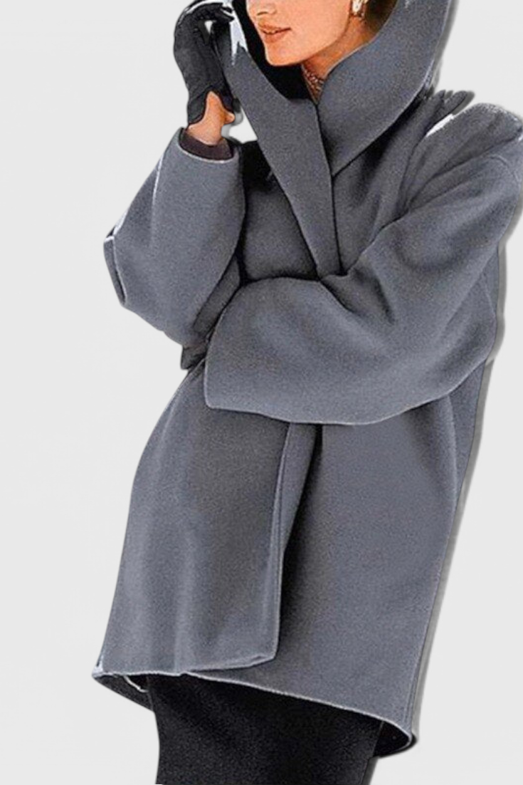 HARPER | Abrigo Oversized de Mezcla de Lana con Solapa Ancha