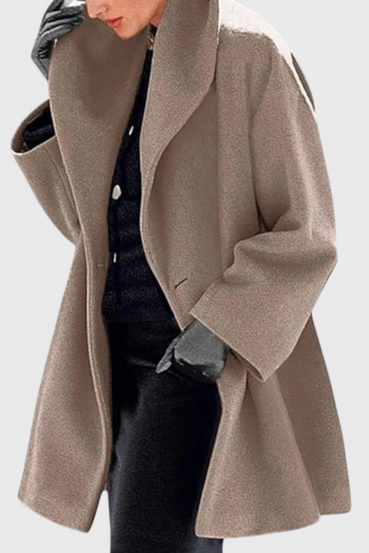 HARPER | Abrigo Oversized de Mezcla de Lana con Solapa Ancha