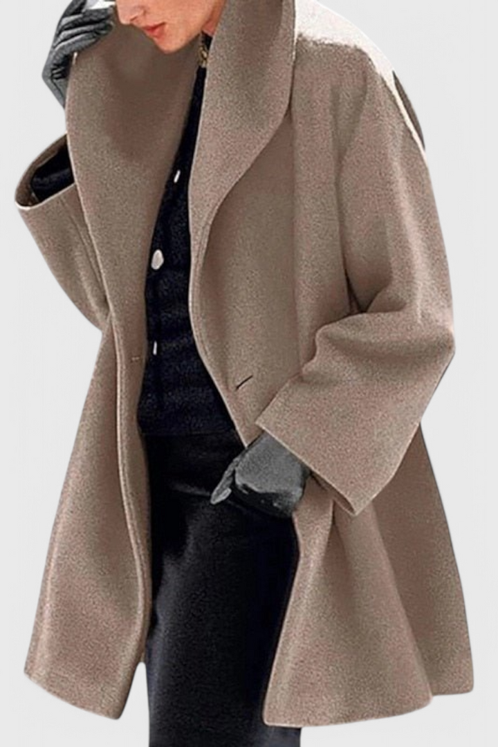 HARPER | Abrigo Oversized de Mezcla de Lana con Solapa Ancha