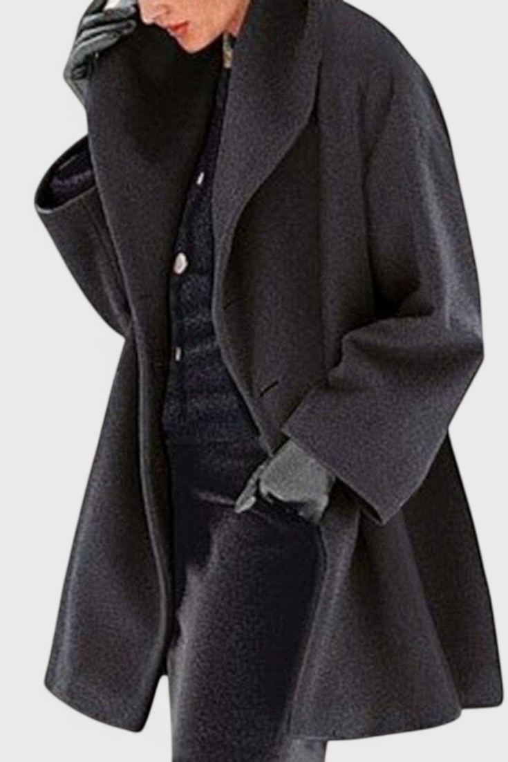 HARPER | Abrigo Oversized de Mezcla de Lana con Solapa Ancha