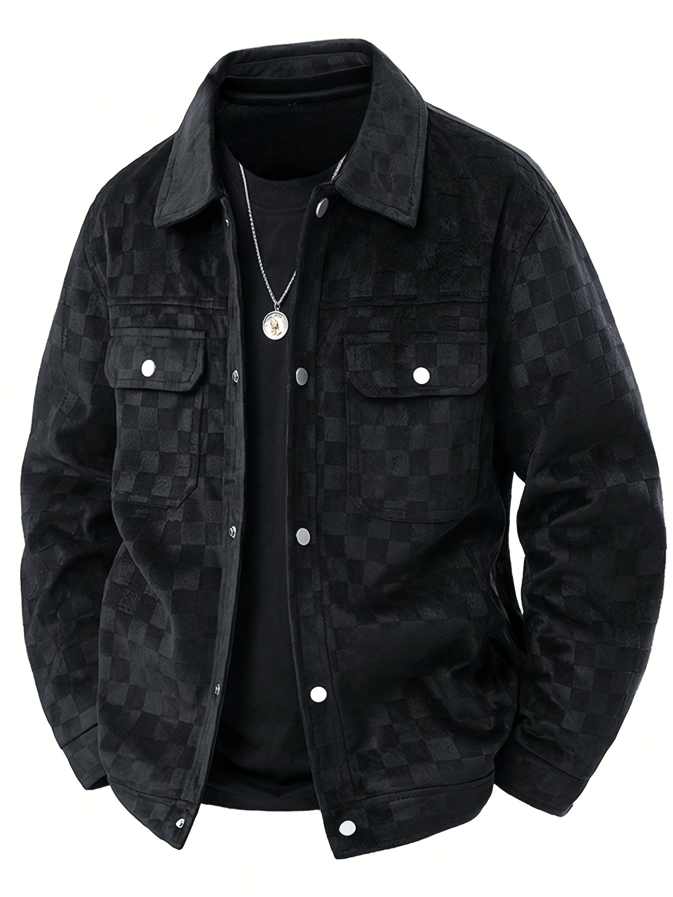 Mavrick Chaqueta Suede con Estampado de Cuadros