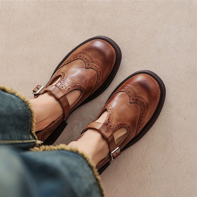 VELDA | Elegantes Mary Janes de Cuero