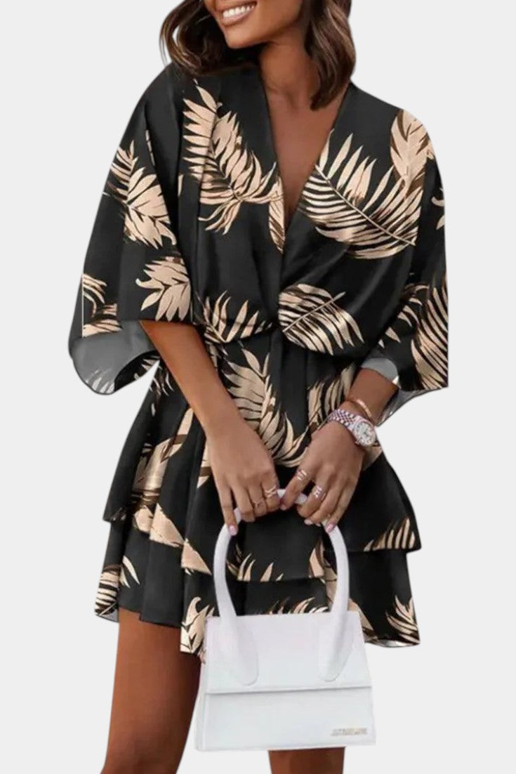 ELIZA | Vestido Mini con Nudo Frontal y Volantes