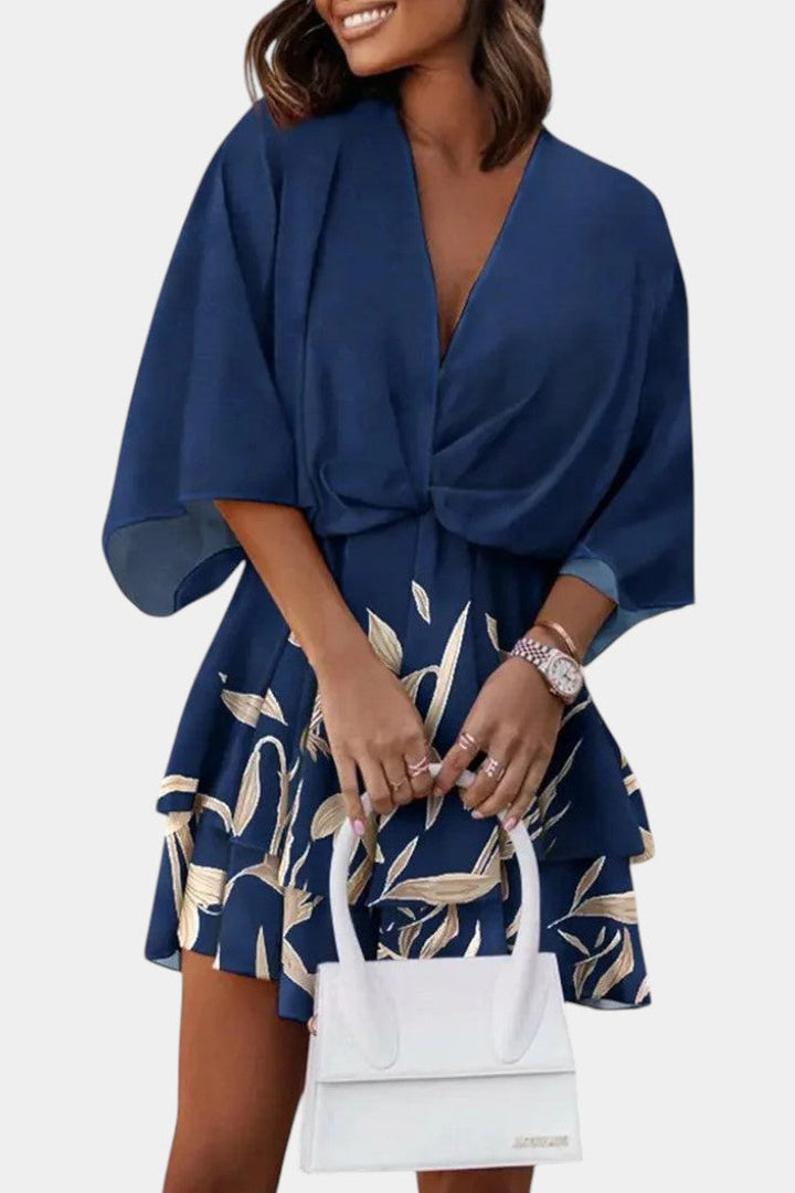 ELIZA | Vestido Mini con Nudo Frontal y Volantes