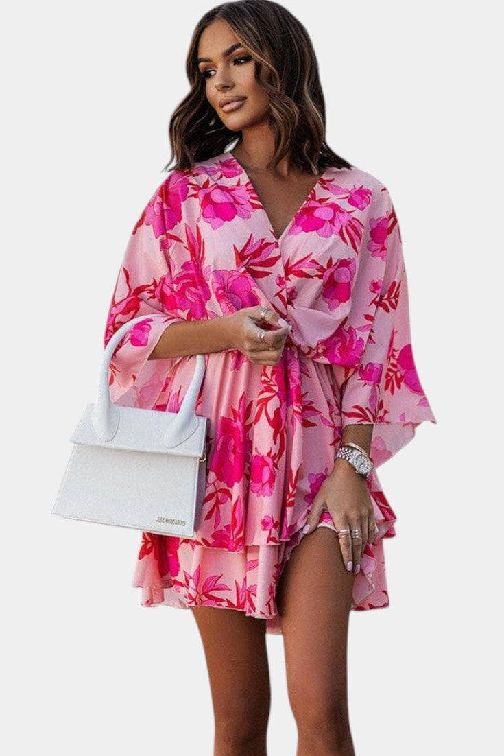 ELIZA | Vestido Mini con Nudo Frontal y Volantes