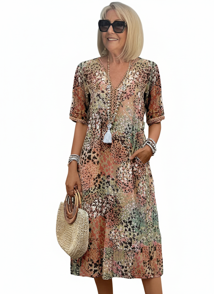 HARPER | Vestido Colorido de Largo Medio