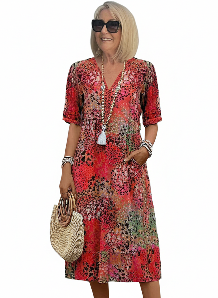 HARPER | Vestido Colorido de Largo Medio